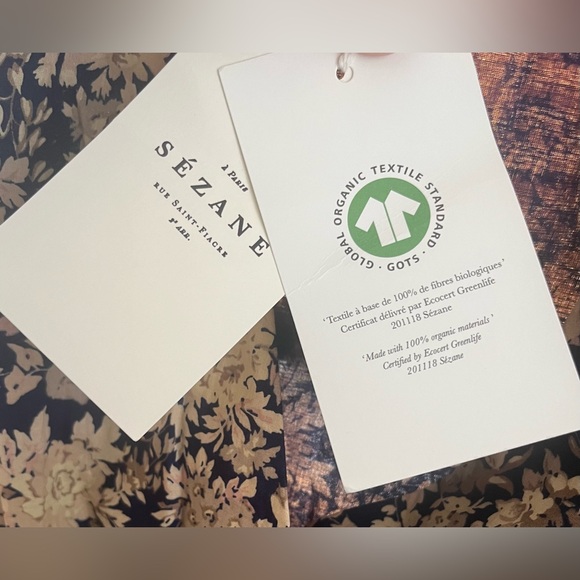 Sezane Country Flowers Dress in Navy and Cream | Size 34 | US Size 2 - Picture 7 of 12